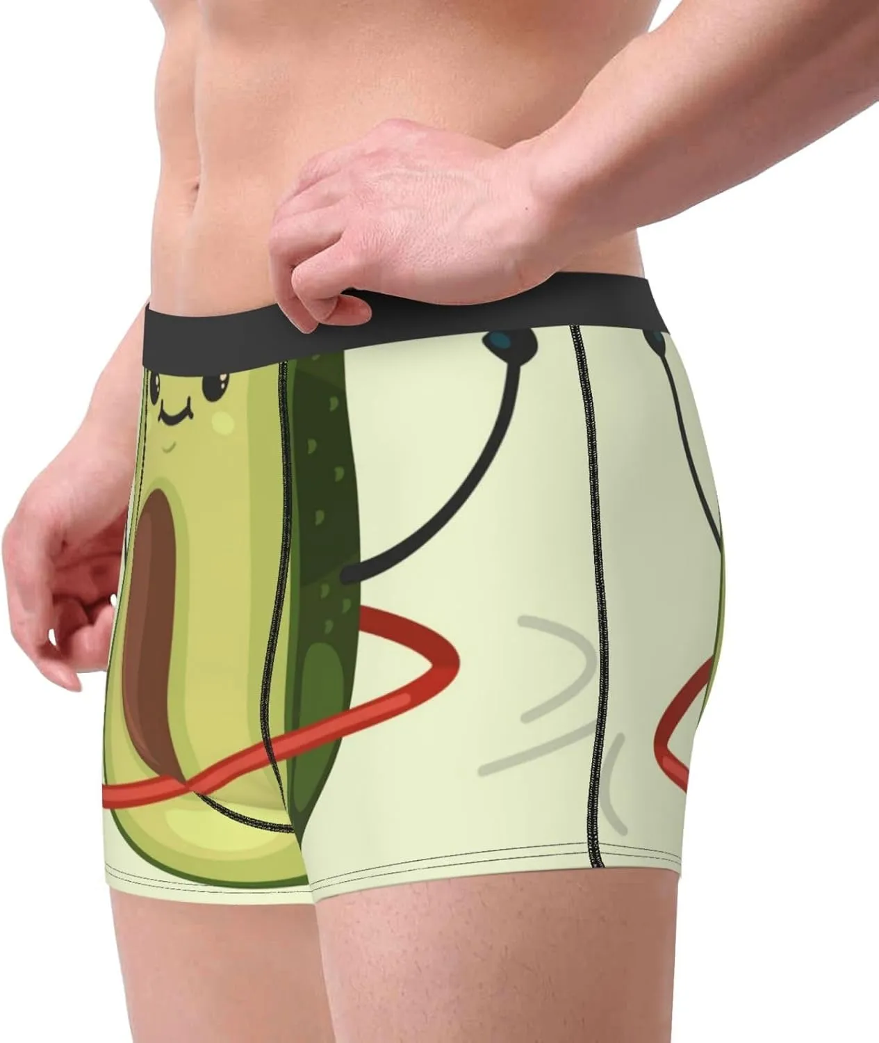 Avocado1 Print Boxer Briefs For Men Breathable Underwear-