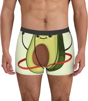 Avocado1 Print Boxer Briefs For Men Breathable Underwear-