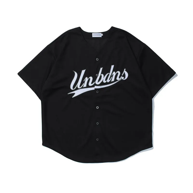 Baggy Baseball Jersey Hip Hop Short Sleeve Baseball Style Loose Casual Shirt Men