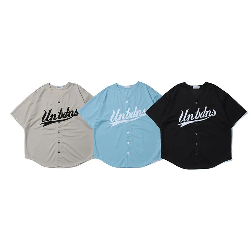 Baggy Baseball Jersey Hip Hop Short Sleeve Baseball Style Loose Casual Shirt Men