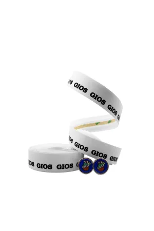 Bar Tape with end plugs, White / Black