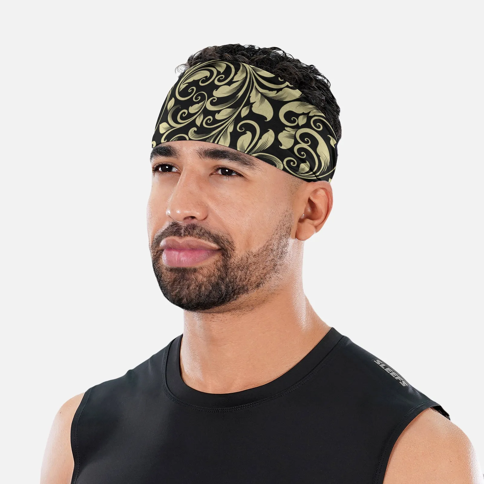 Baroque Old Gold and Black Headband