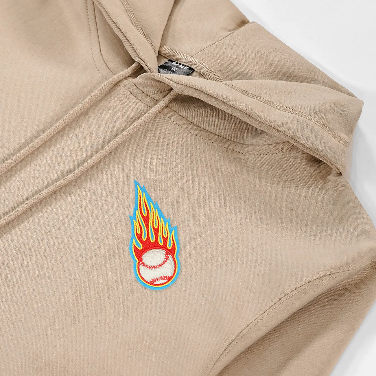 Baseball On Fire Patch Hoodie