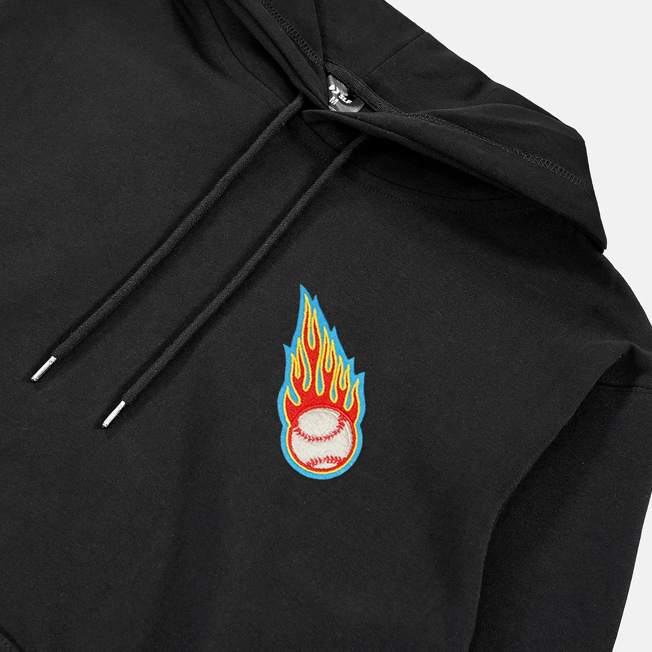 Baseball On Fire Patch Hoodie