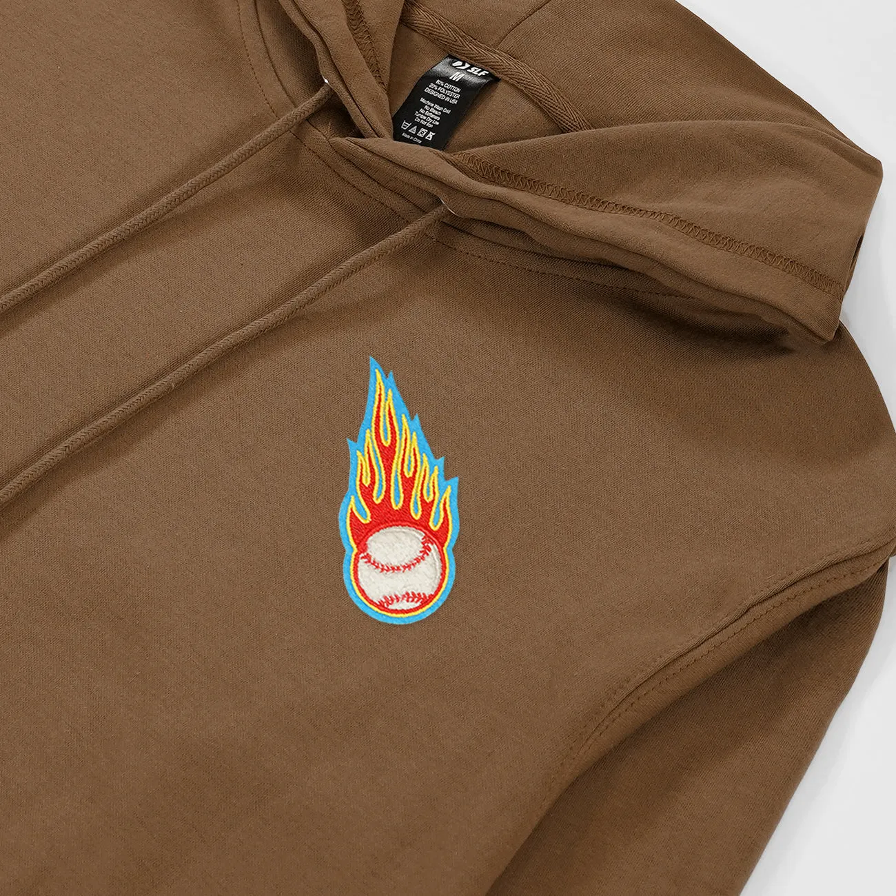 Baseball On Fire Patch Hoodie