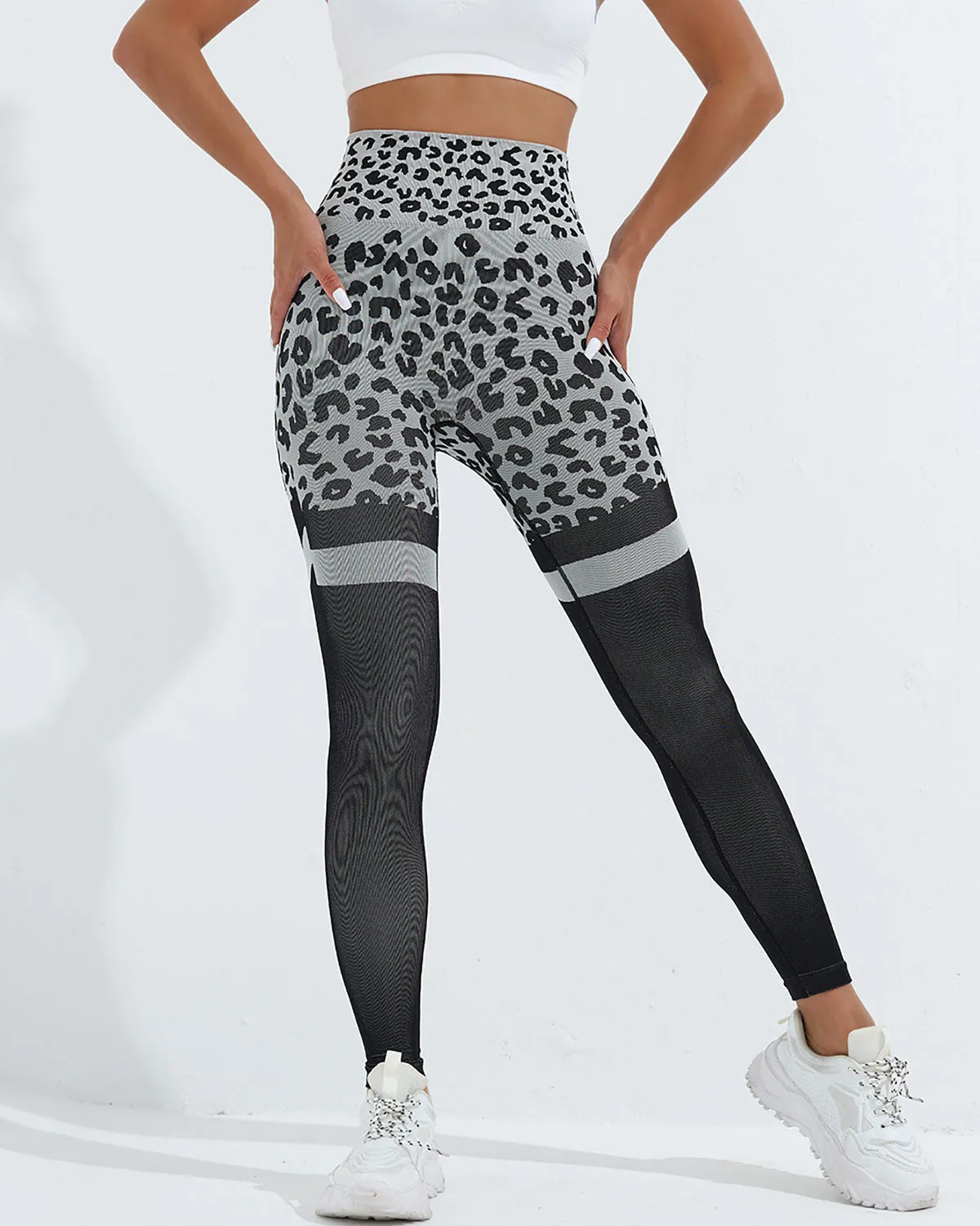 Beatrice Leopard Leggings - Black