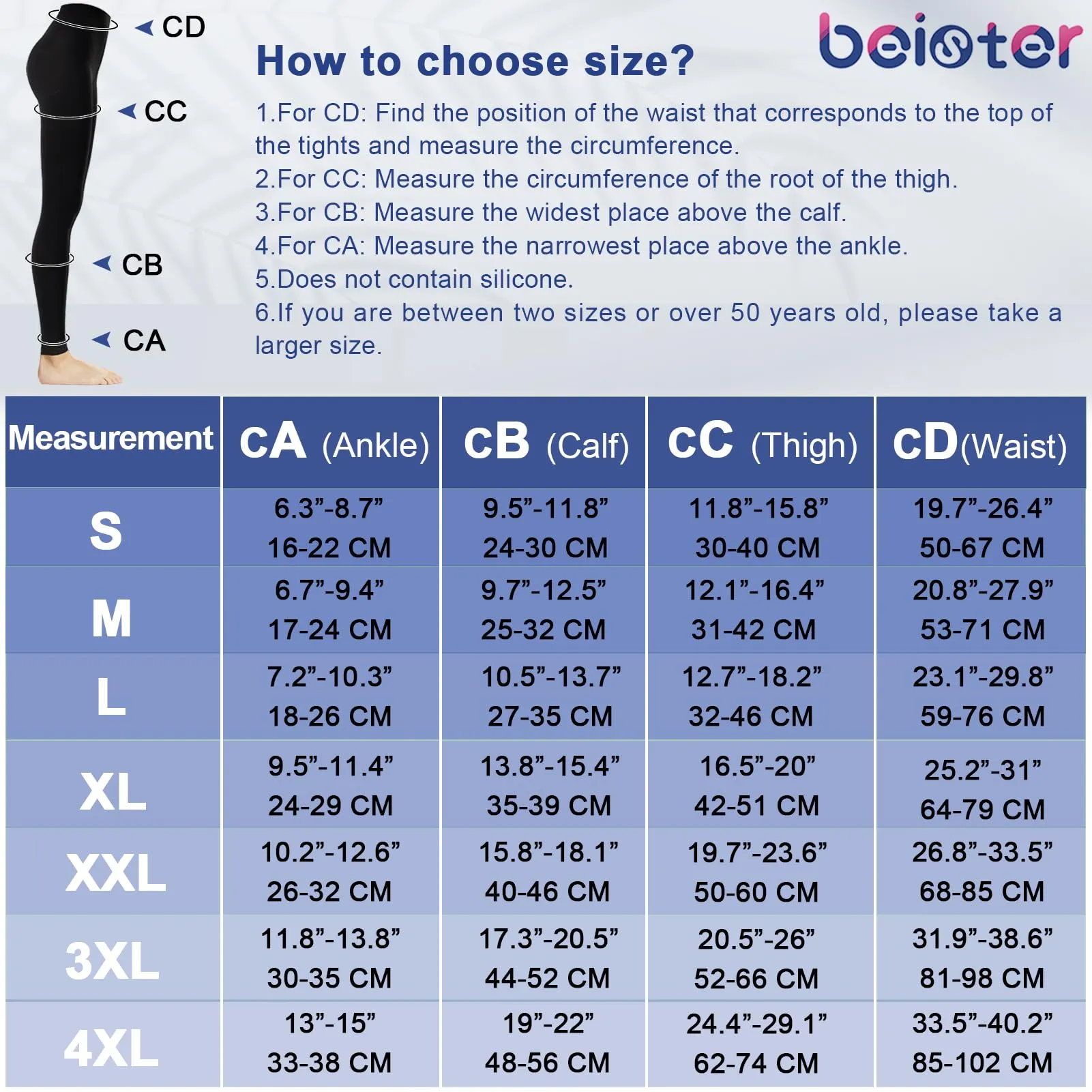 beister Medical compression stockings for women, long, 20-30 mmHg, support stockings for men, opaque toe-free compression trousers, class 2, solid support for varicose veins, edema, black M