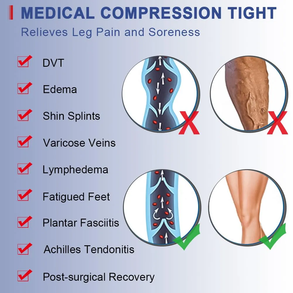 beister Medical Compression Tights for Women & Men, Class 2 Open Toe Thigh High Pantyhose, 20-30 mmHg Graduated Support for Varicose Veins, Edema Black XL