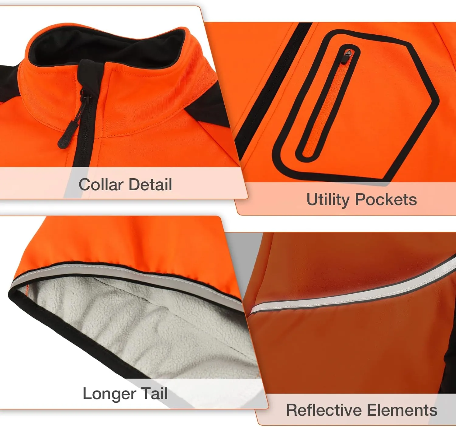 BERGRISAR Men's Cycling Jacket Winter Softshell Fleece Biking Jacket Thermal Running Windbreaker BG011