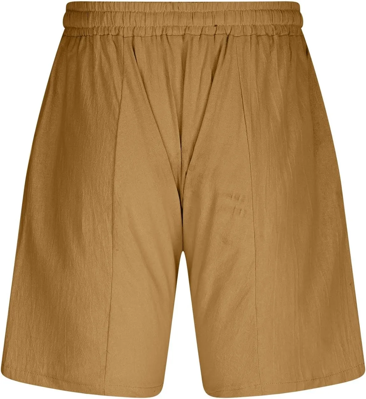 Bermuda Shorts for Men Elastic Waist Cotton Linen Plus Size Short Pants Summer Casual Vacation Beach Wear Clothing