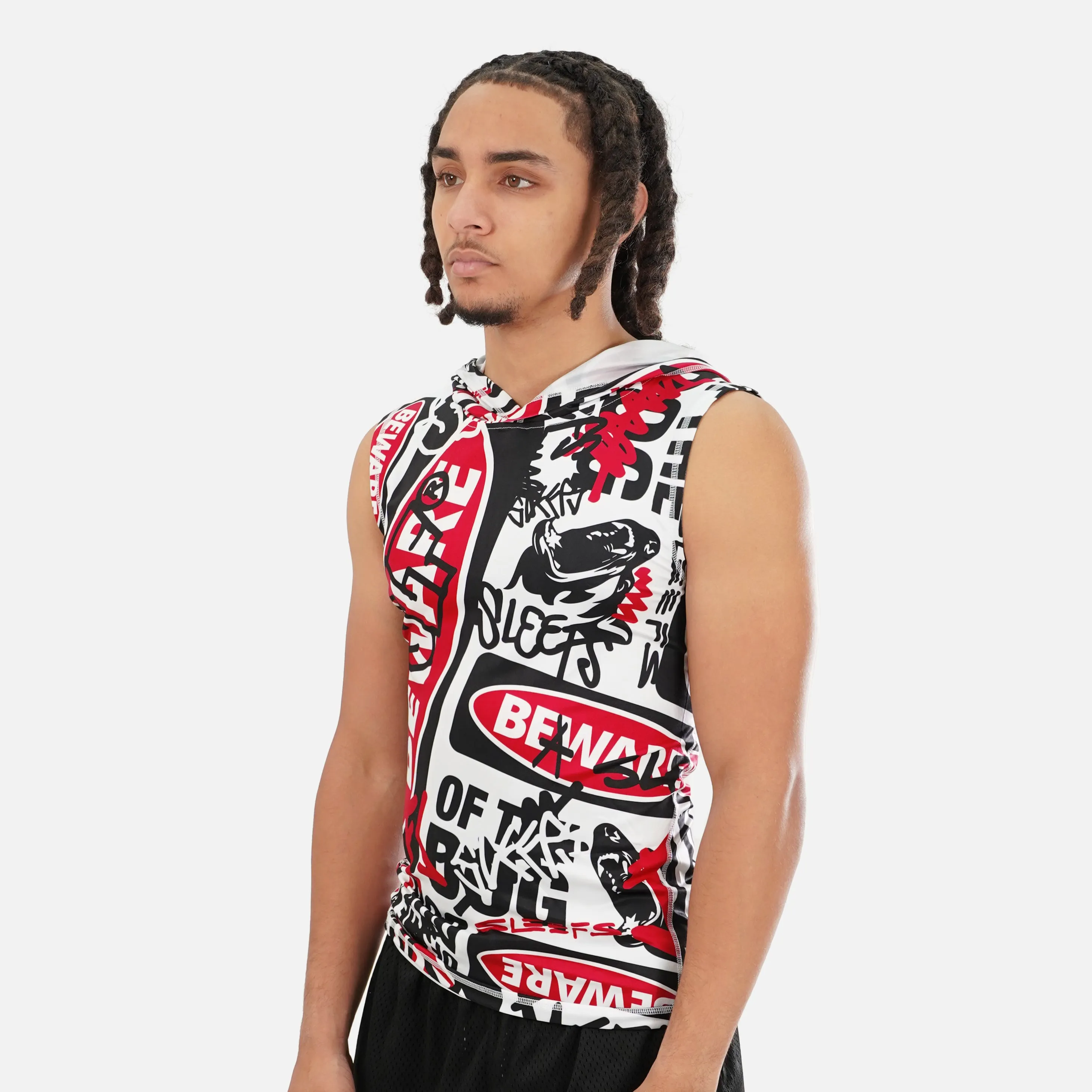 Beware Of The Dog Chaos Sleeveless Compression Hoodie