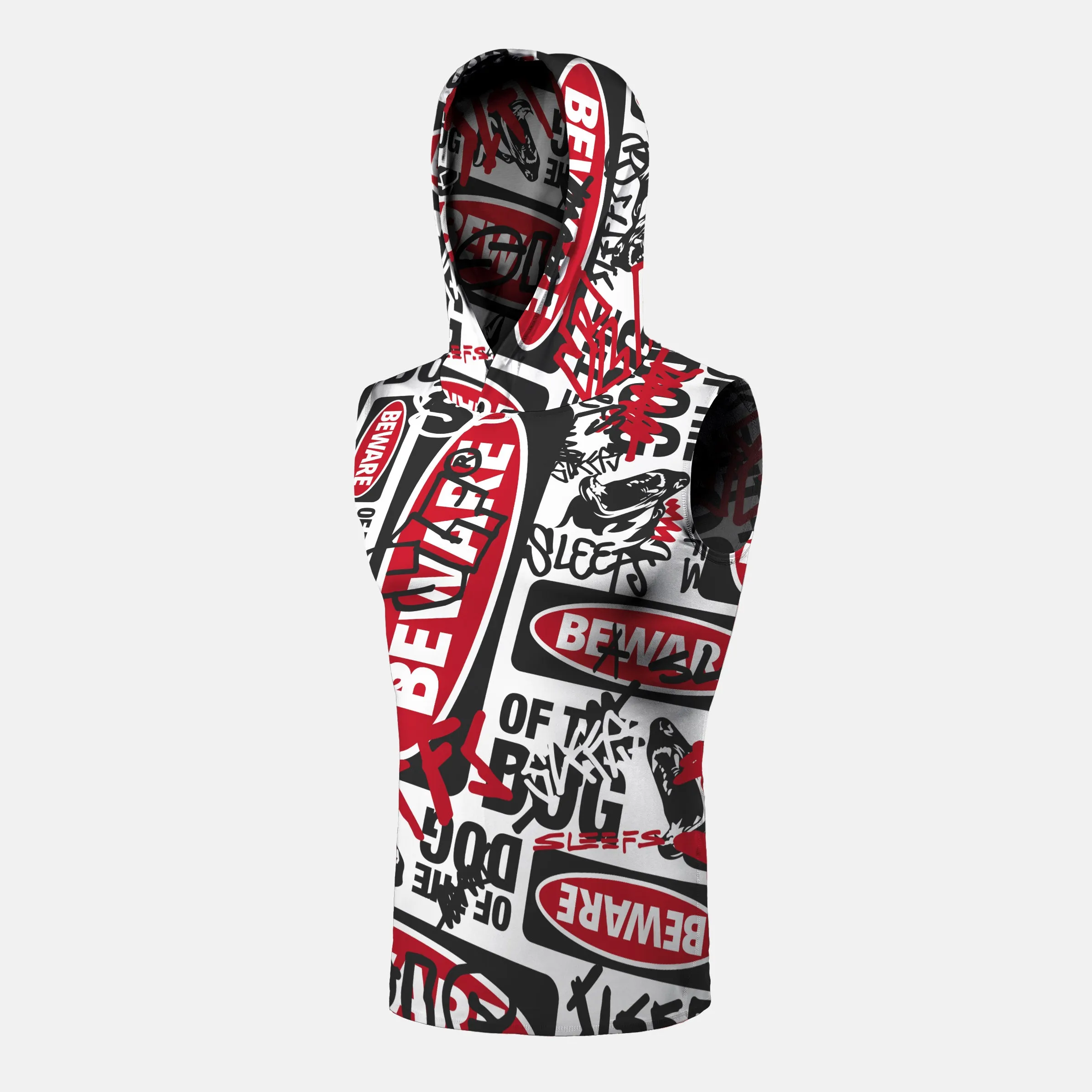 Beware Of The Dog Chaos Sleeveless Compression Hoodie