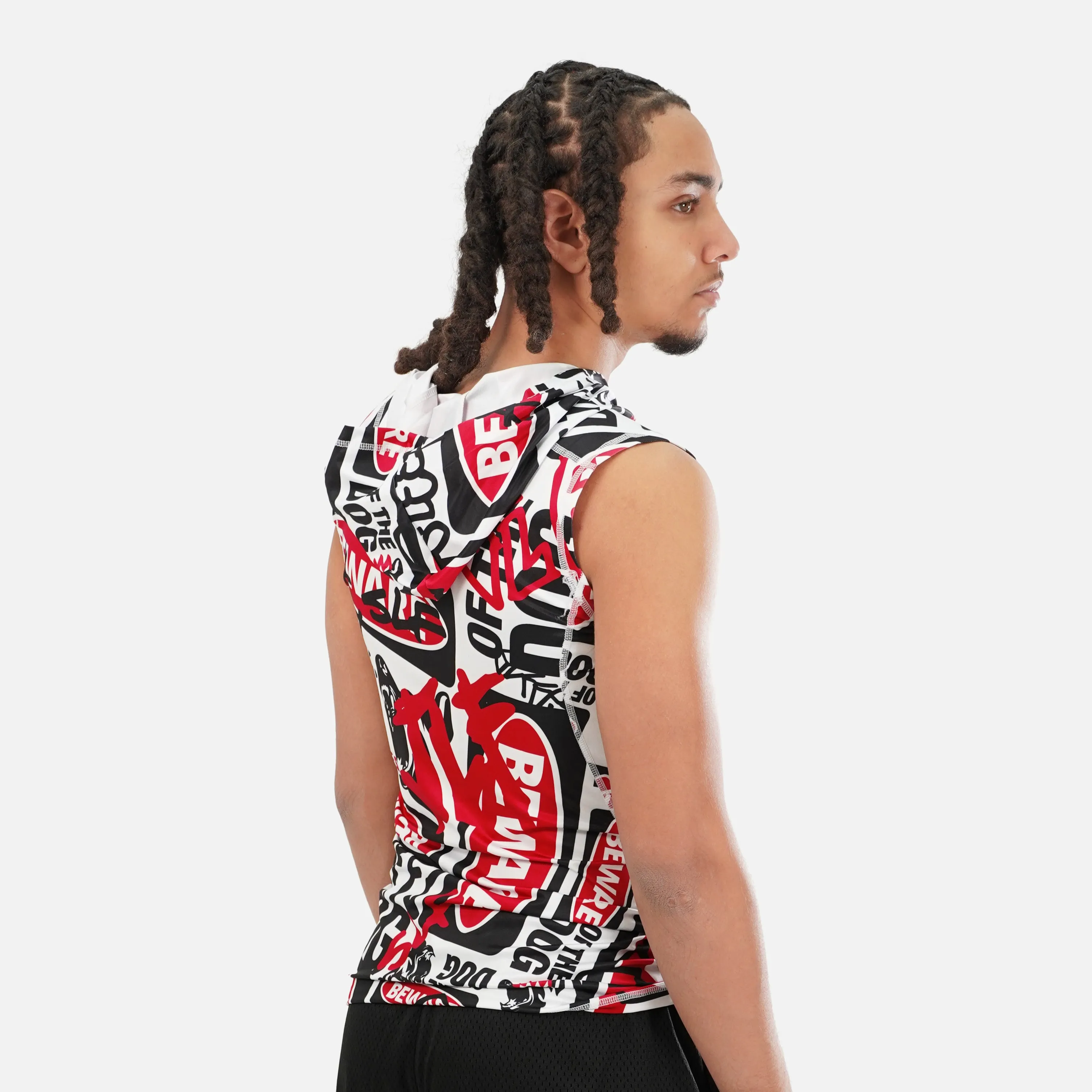 Beware Of The Dog Chaos Sleeveless Compression Hoodie