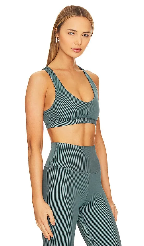 Beyond Yoga Dimensions Sports Bra in Dark Green