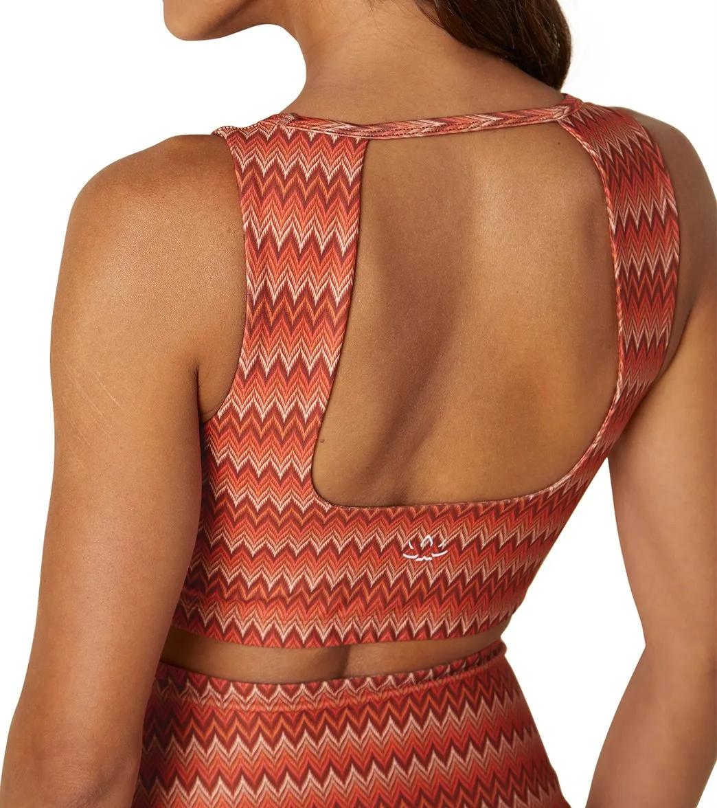 Beyond Yoga Printed Open Back Yoga Sports Bra