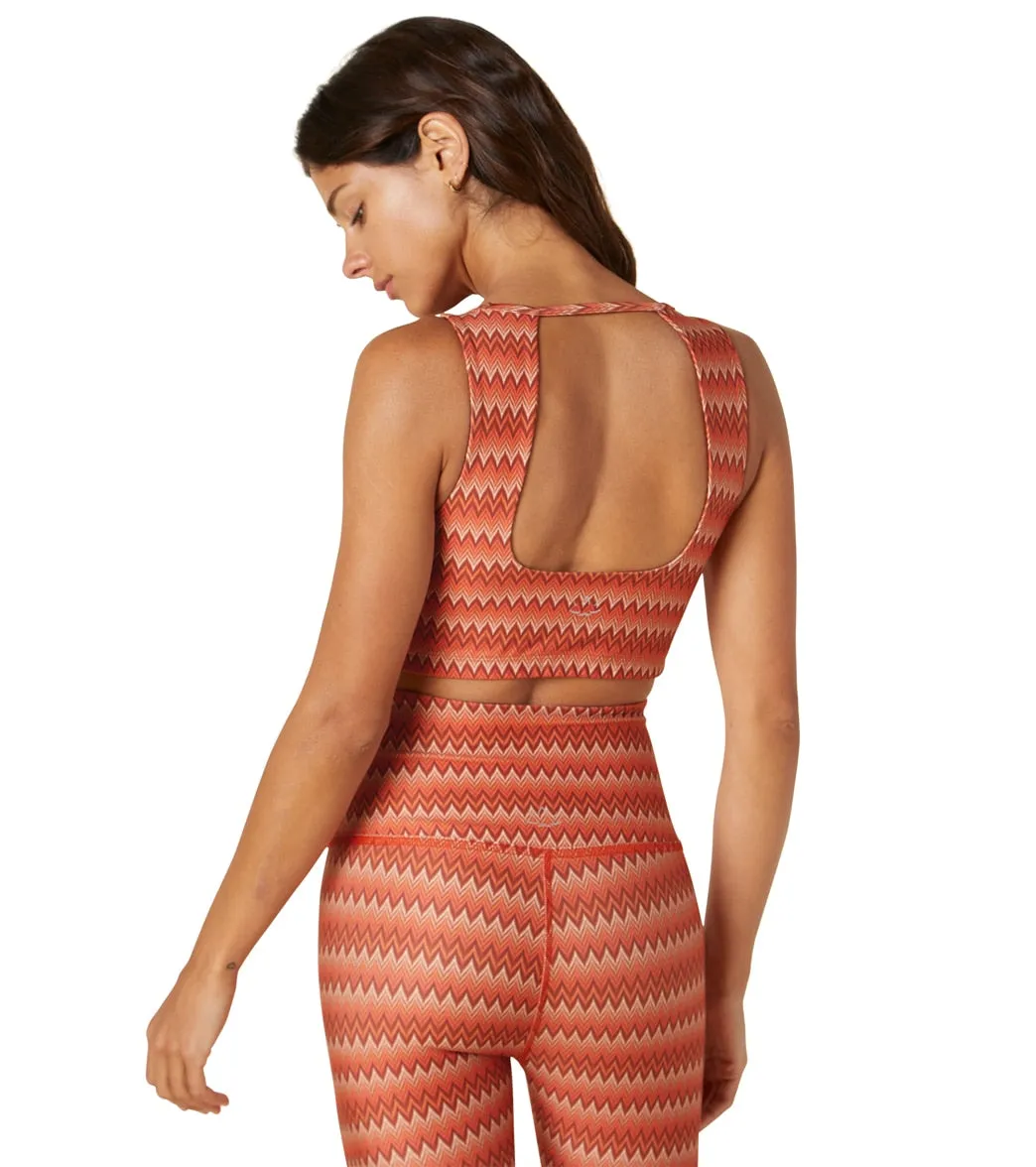 Beyond Yoga Printed Open Back Yoga Sports Bra