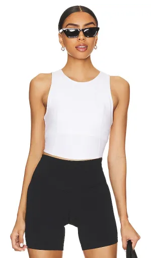 Beyond Yoga Spacedye Motivate Cropped Tank in White