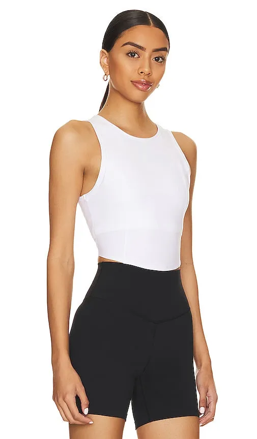 Beyond Yoga Spacedye Motivate Cropped Tank in White