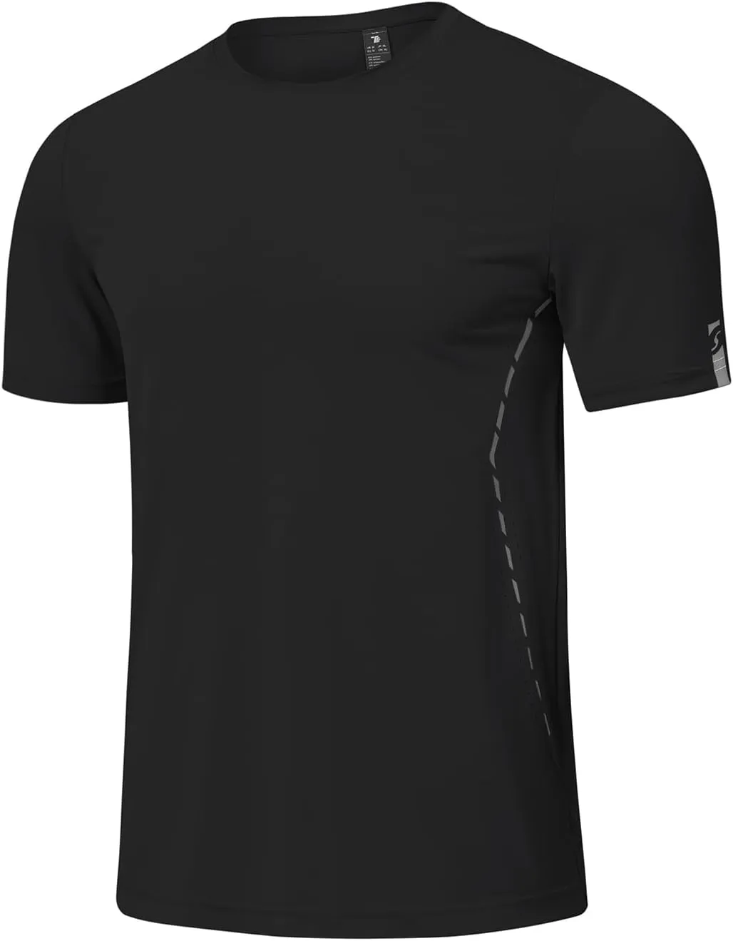 BGOWATU Men's Workout Shirts Quick Dry Short Sleeve Athletic T-Shirts with Reflective & Ventilation Holes for Running Gym