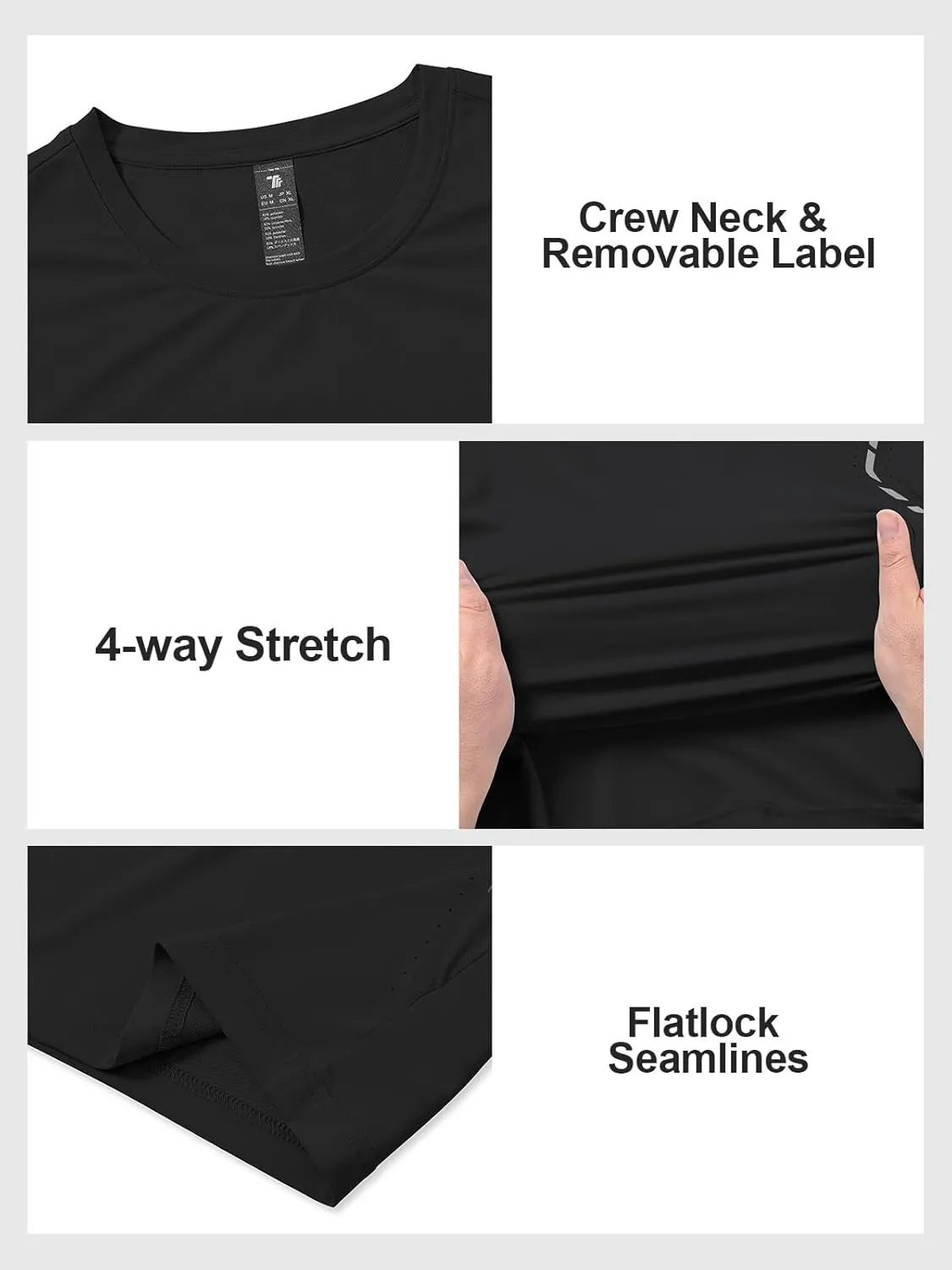 BGOWATU Men's Workout Shirts Quick Dry Short Sleeve Athletic T-Shirts with Reflective & Ventilation Holes for Running Gym