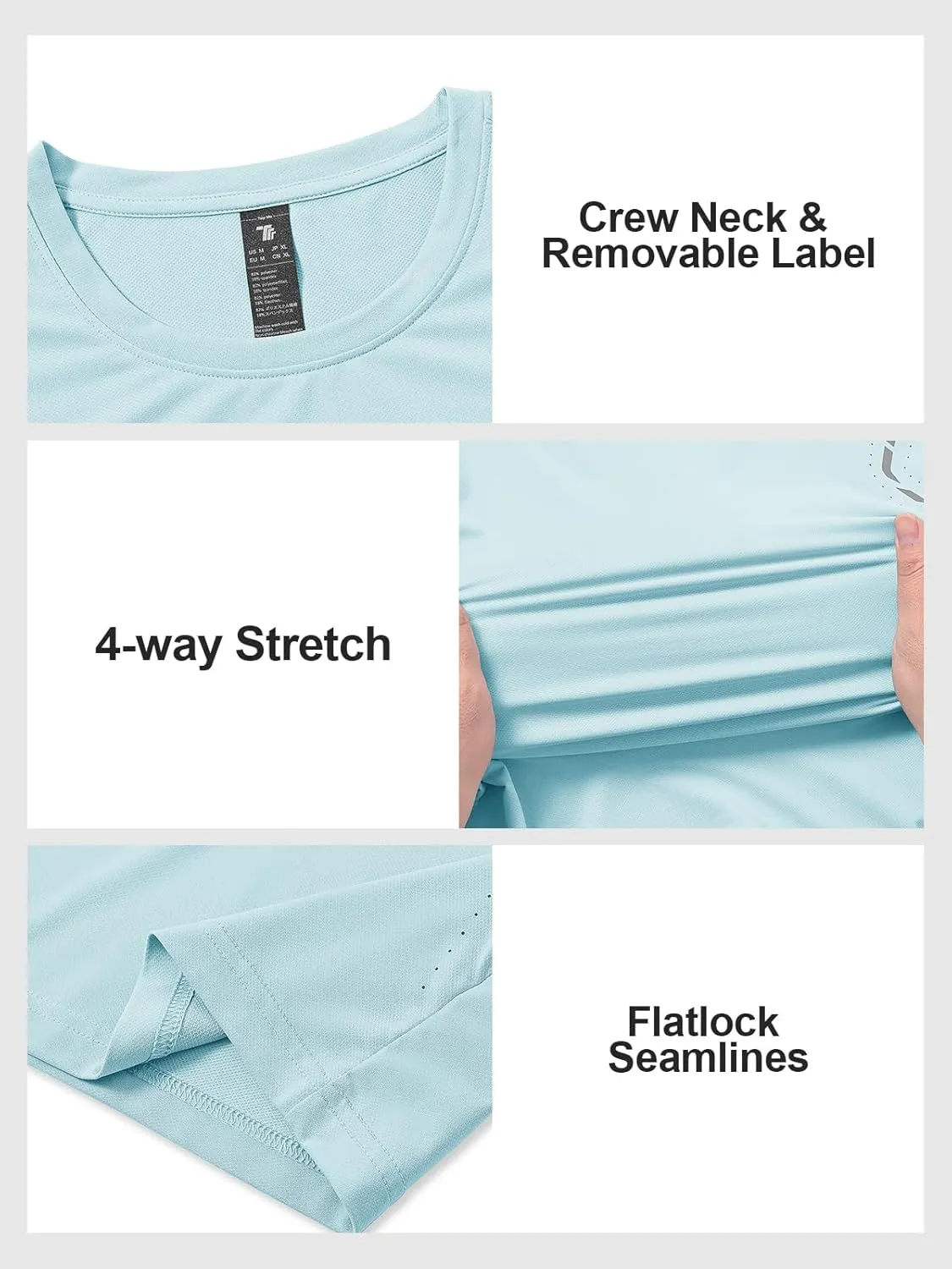 BGOWATU Men's Workout Shirts Quick Dry Short Sleeve Athletic T-Shirts with Reflective & Ventilation Holes for Running Gym