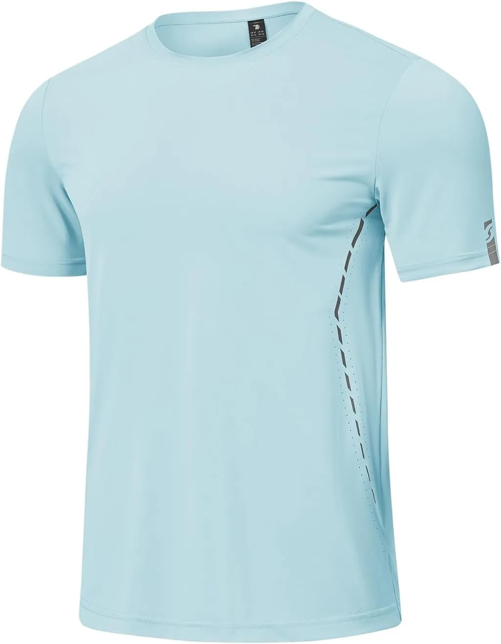 BGOWATU Men's Workout Shirts Quick Dry Short Sleeve Athletic T-Shirts with Reflective & Ventilation Holes for Running Gym