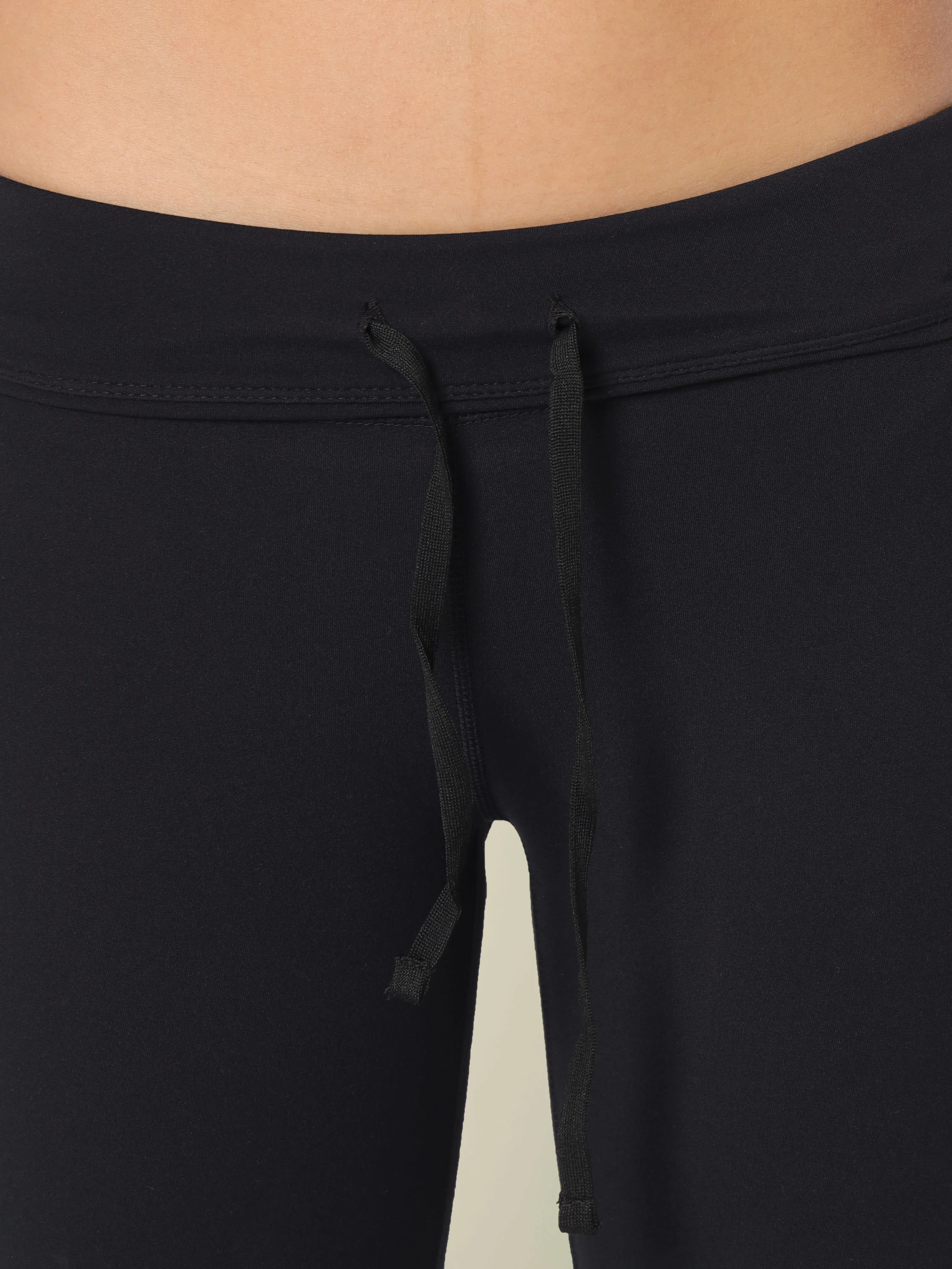 Black Do It All Solid Tights With Pocket