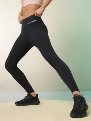 Black Do It All Solid Tights With Pocket