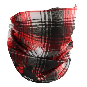Black Red Checked Seamless Face Mask Neck Gaiter