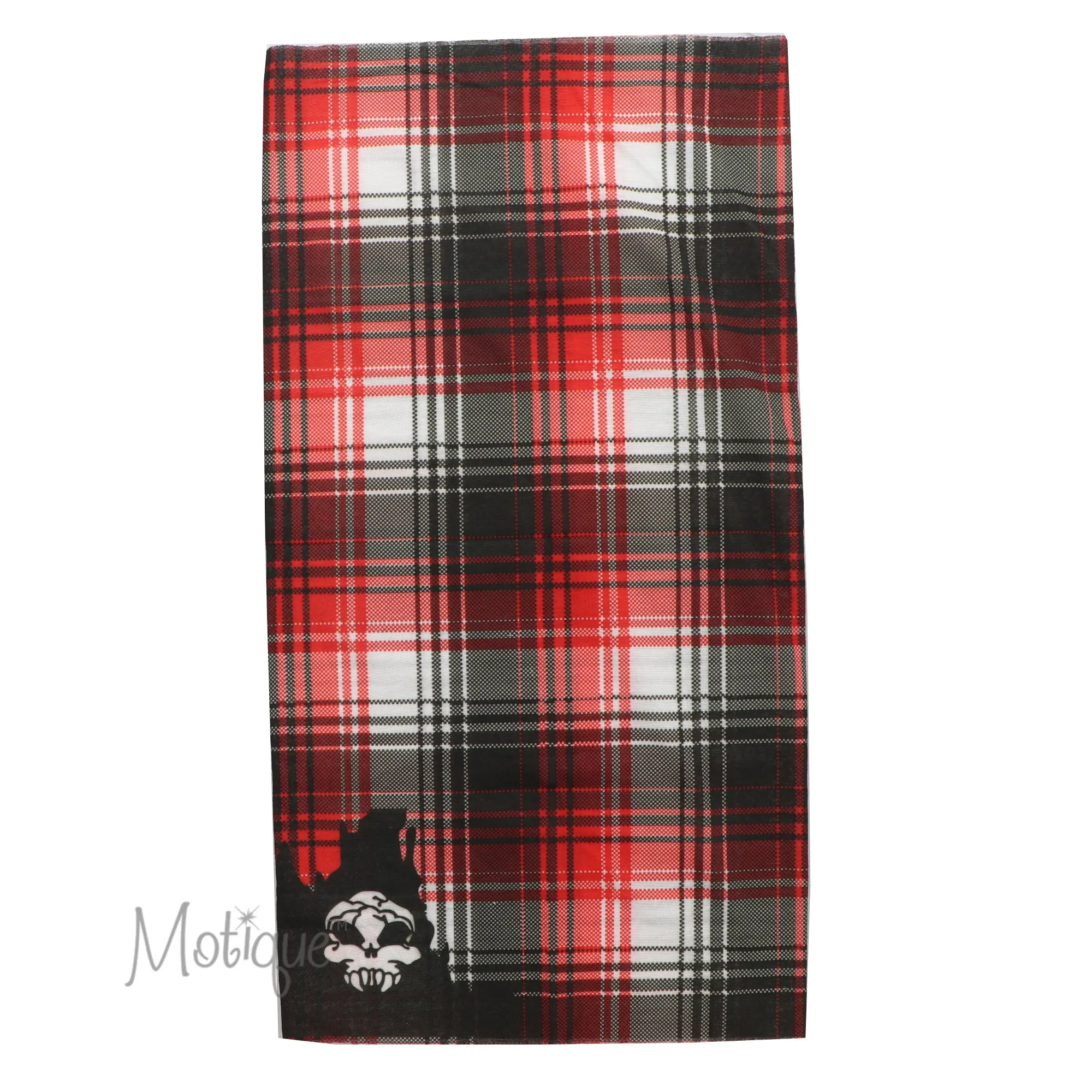 Black Red Checked Seamless Face Mask Neck Gaiter