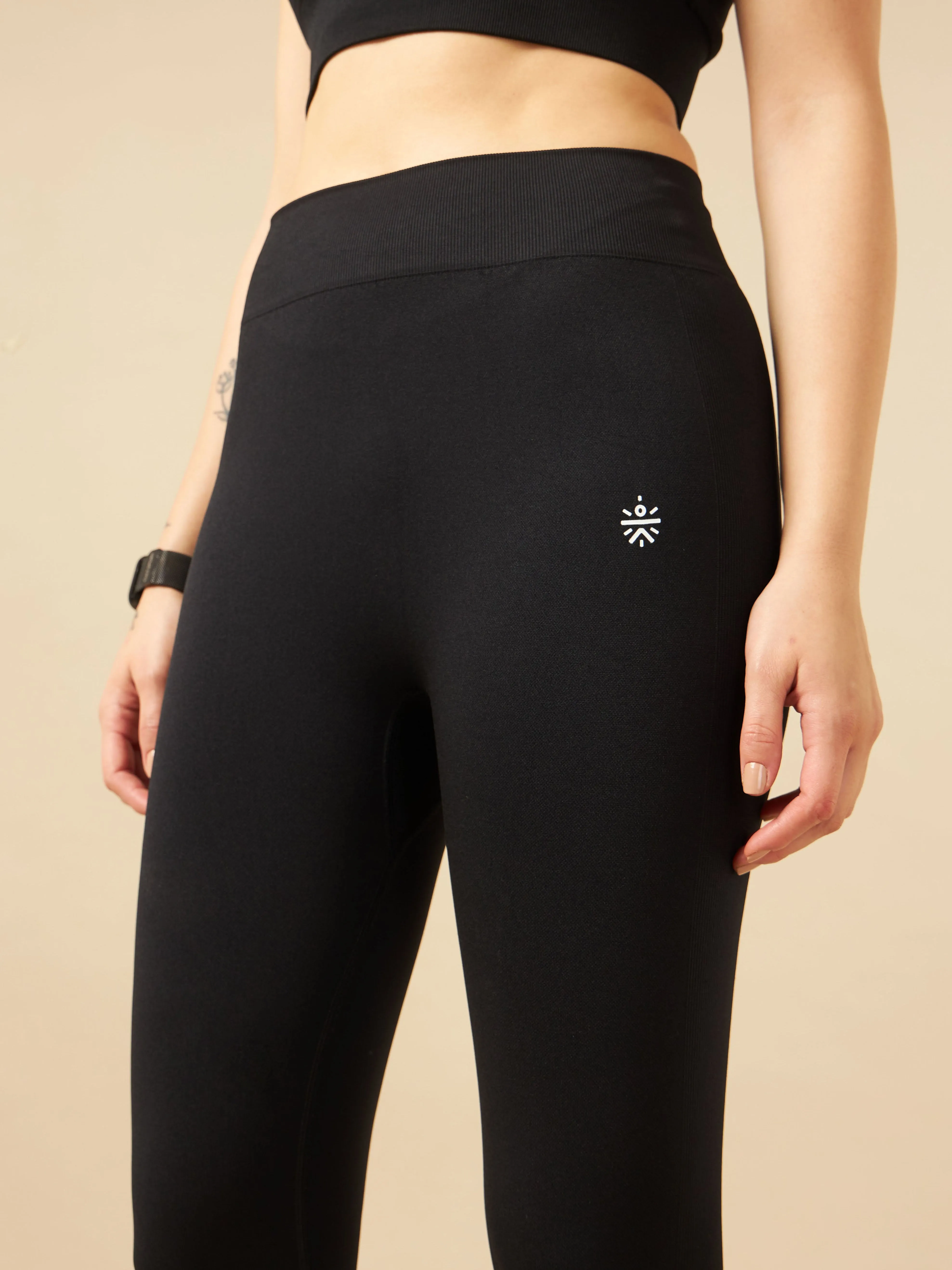 Black Seamless Sports Tights