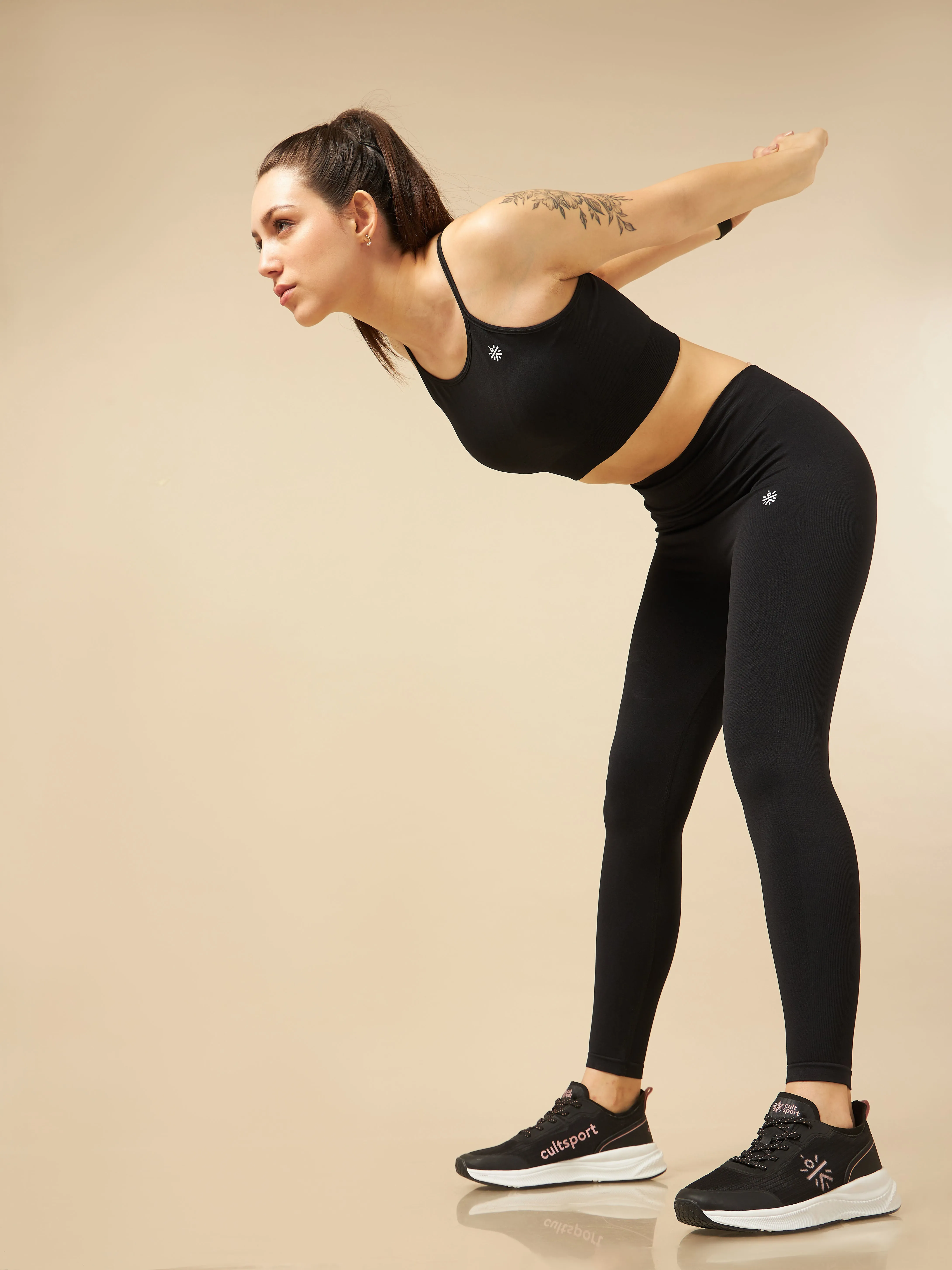 Black Seamless Sports Tights