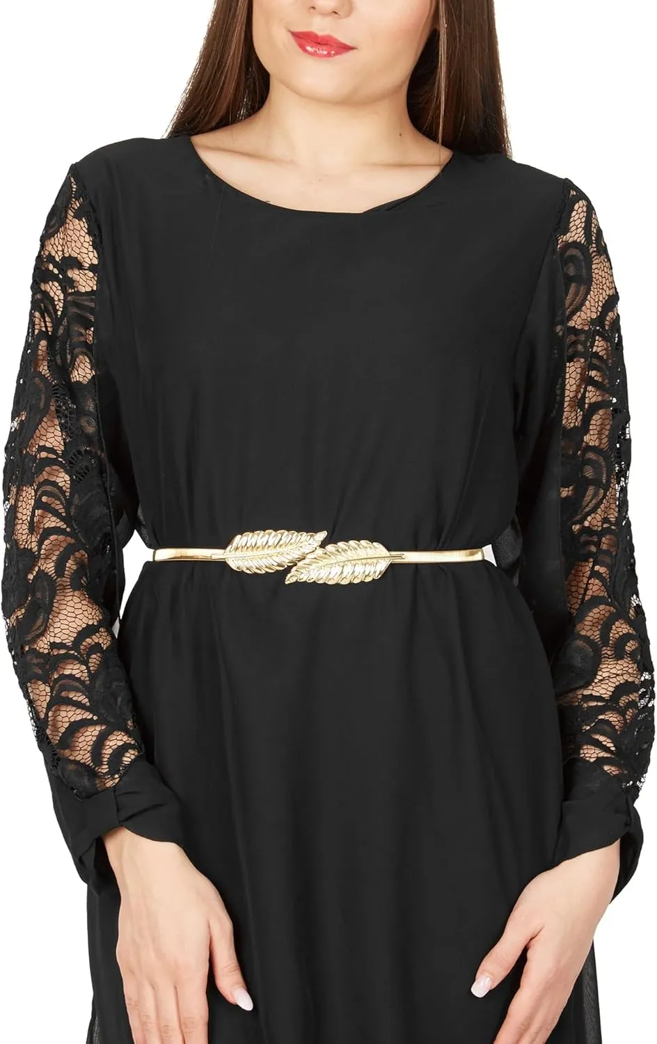 BlackButterfly Metallic Elastic Stretchy Chain Belt