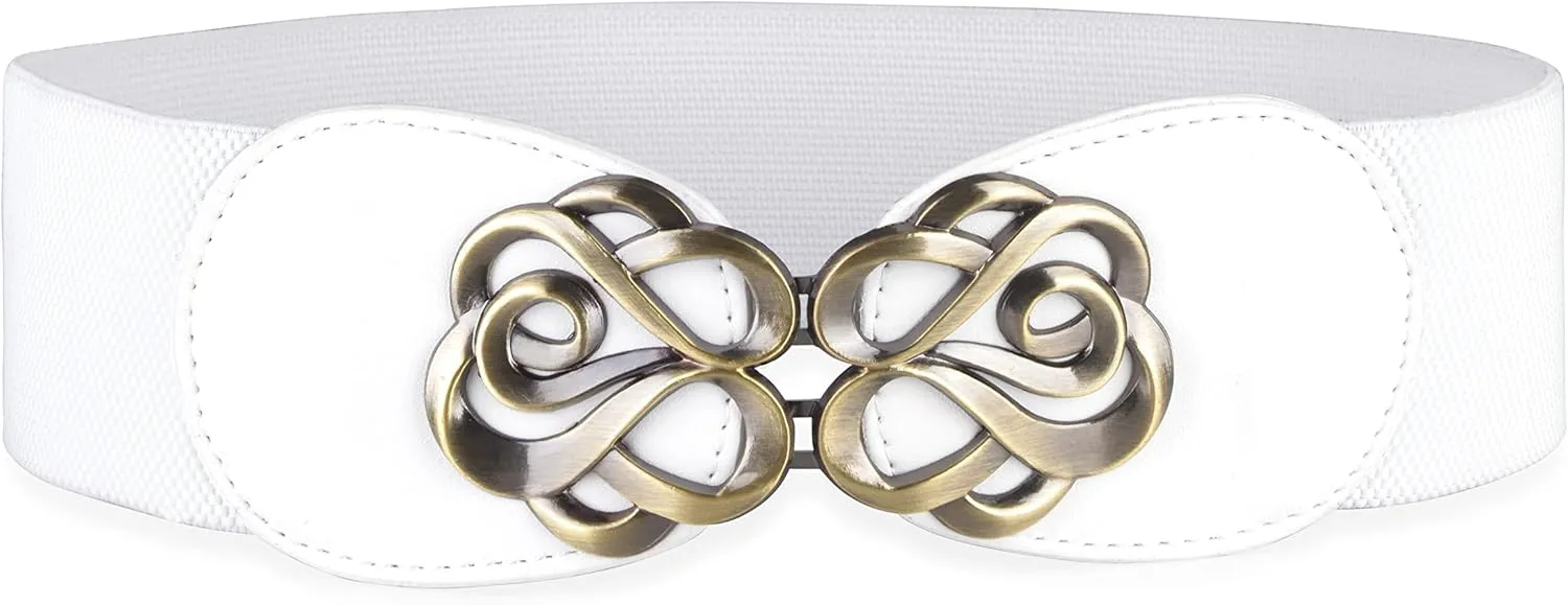 BlackButterfly Stretchy Vintage Waspie Elastic Buckle Waist Belt