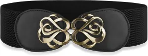 BlackButterfly Stretchy Vintage Waspie Elastic Buckle Waist Belt