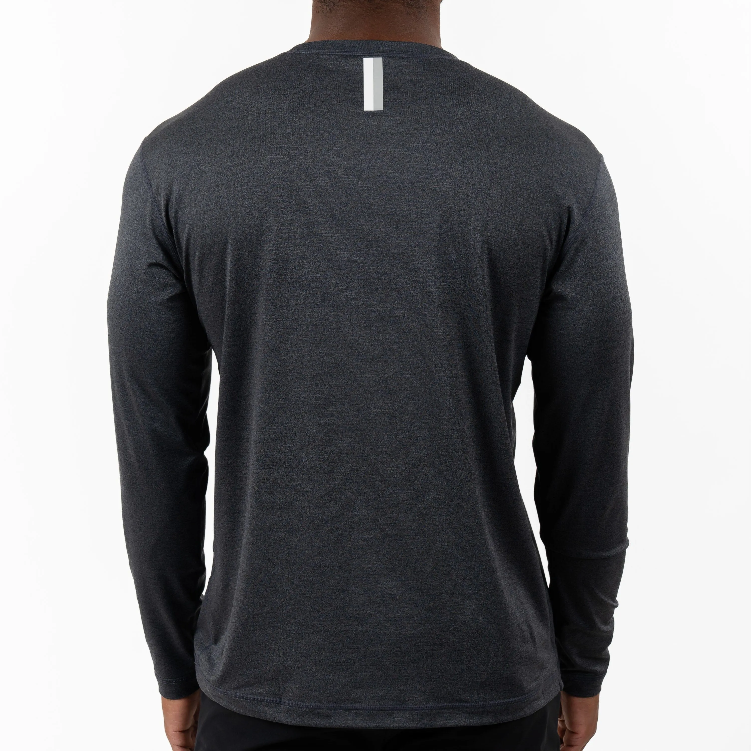 Blitz Tech Long Sleeve Tee | Heather - Charcoal Grey/Midnight Black