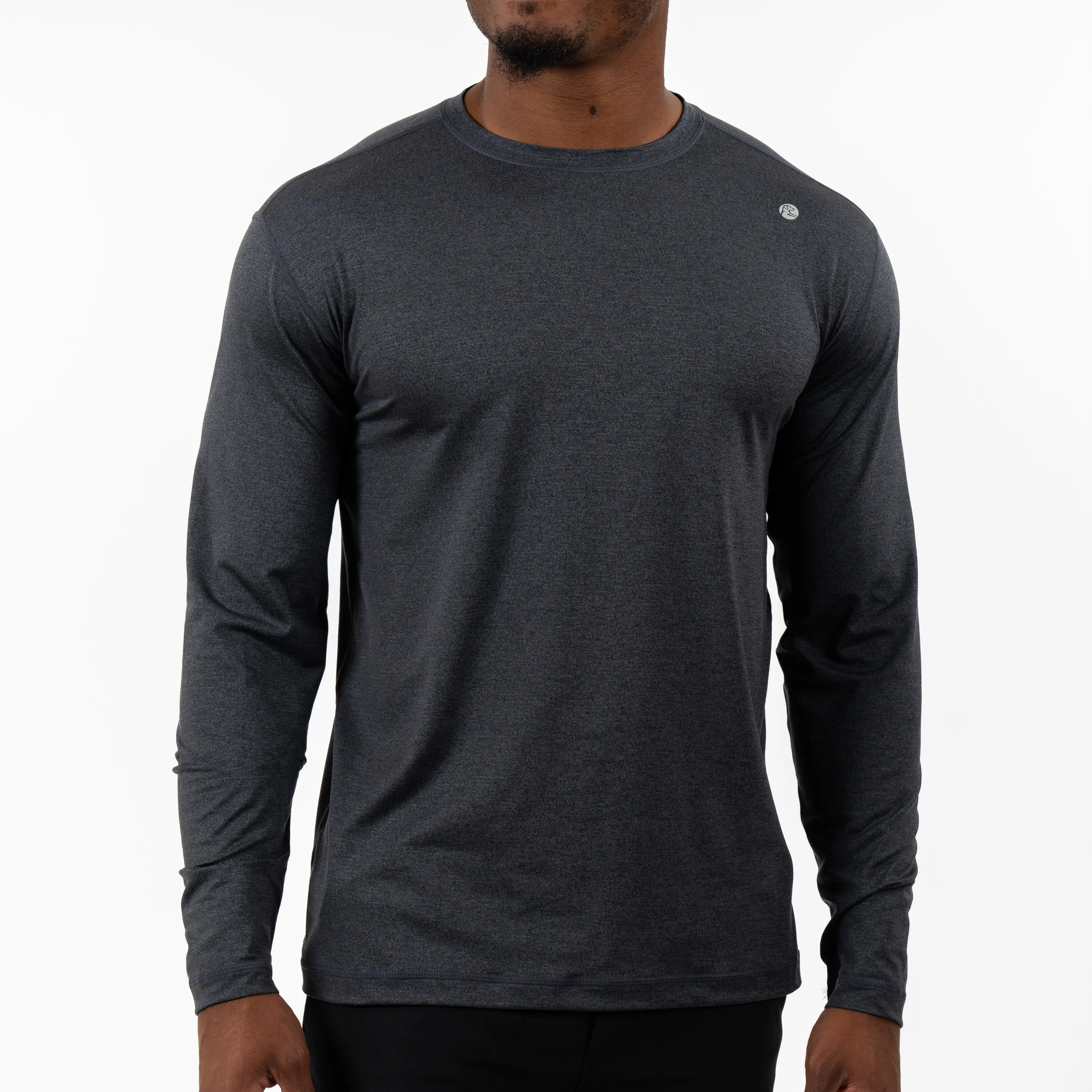Blitz Tech Long Sleeve Tee | Heather - Charcoal Grey/Midnight Black