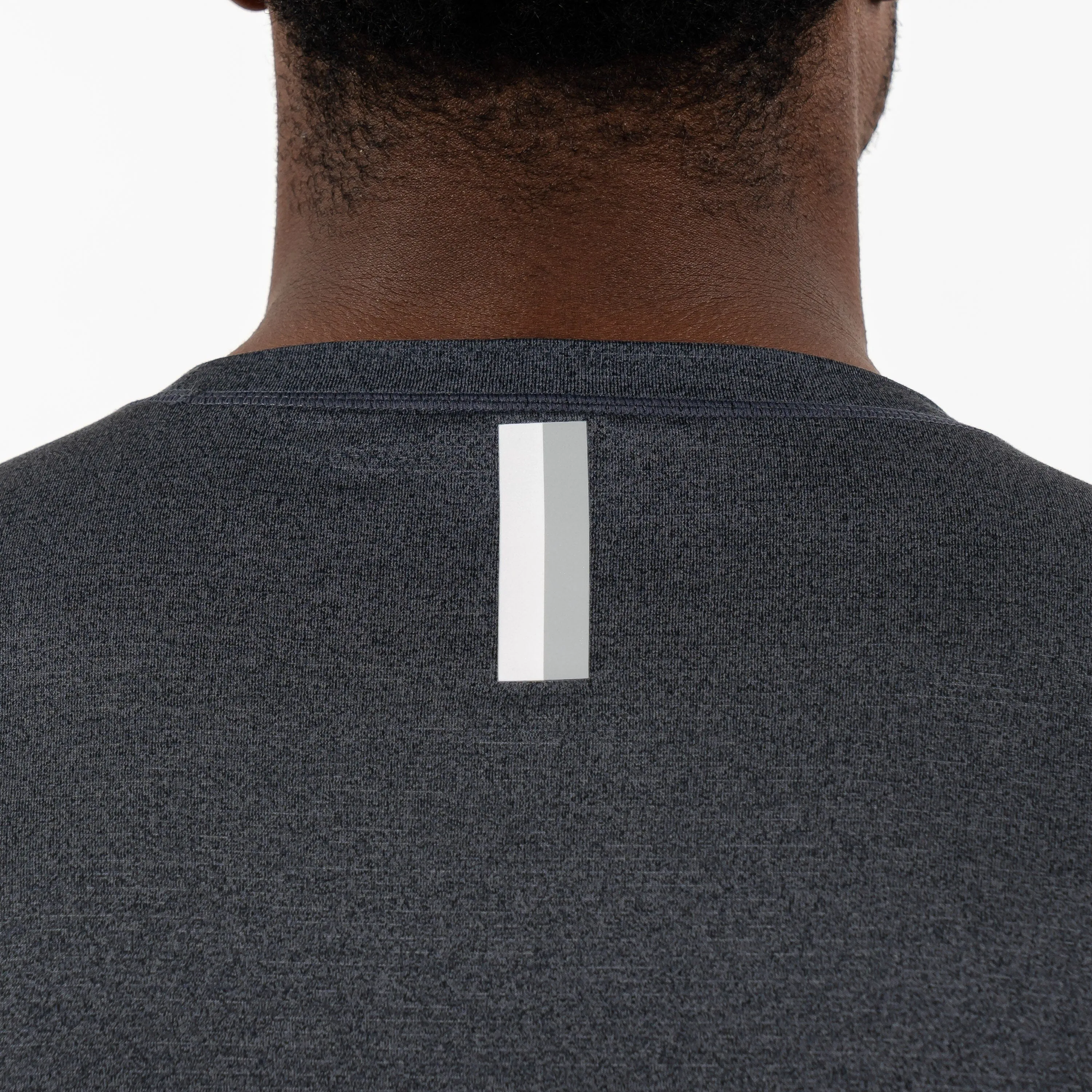 Blitz Tech Long Sleeve Tee | Heather - Charcoal Grey/Midnight Black