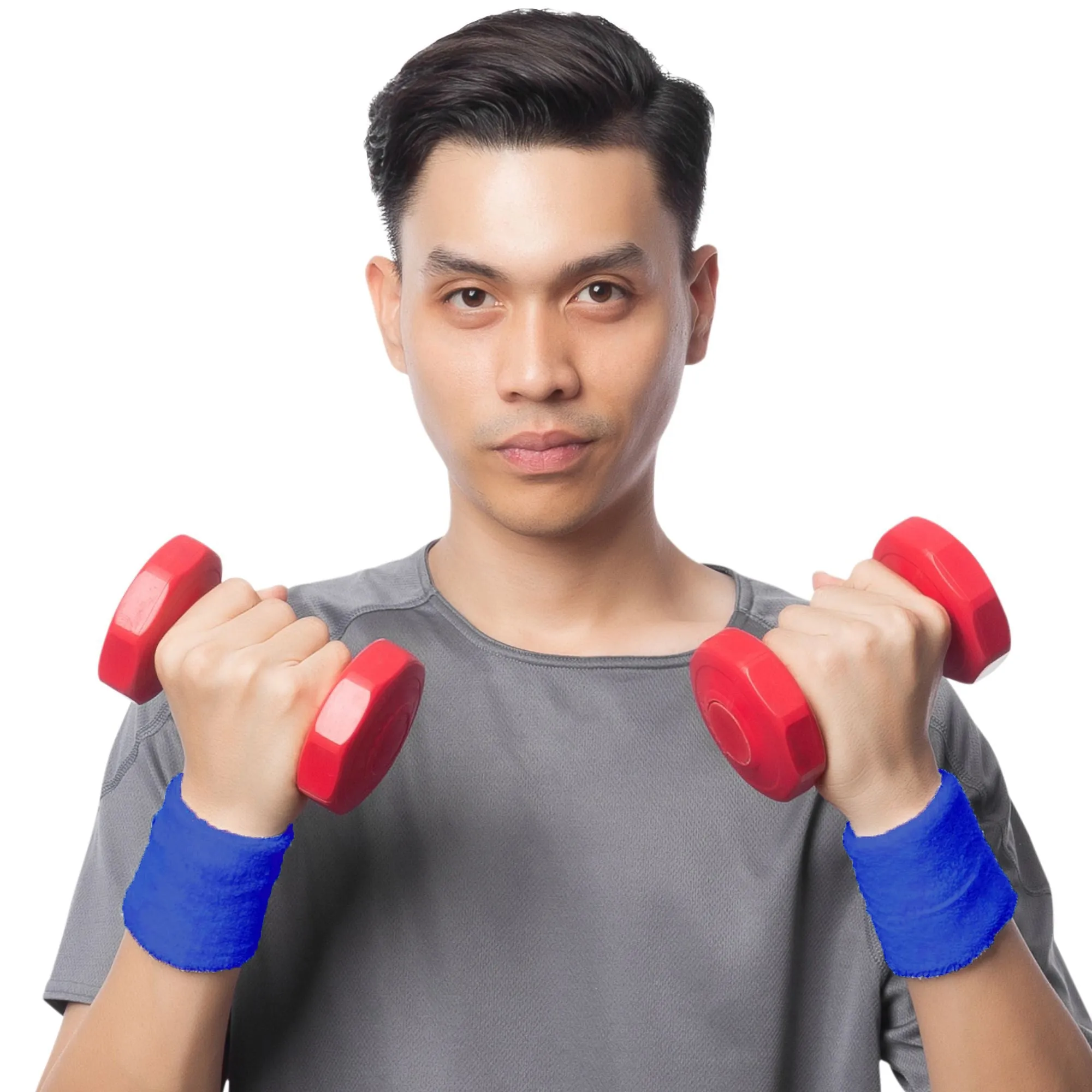 Blue Wrist Sweatbands - 2 Pack
