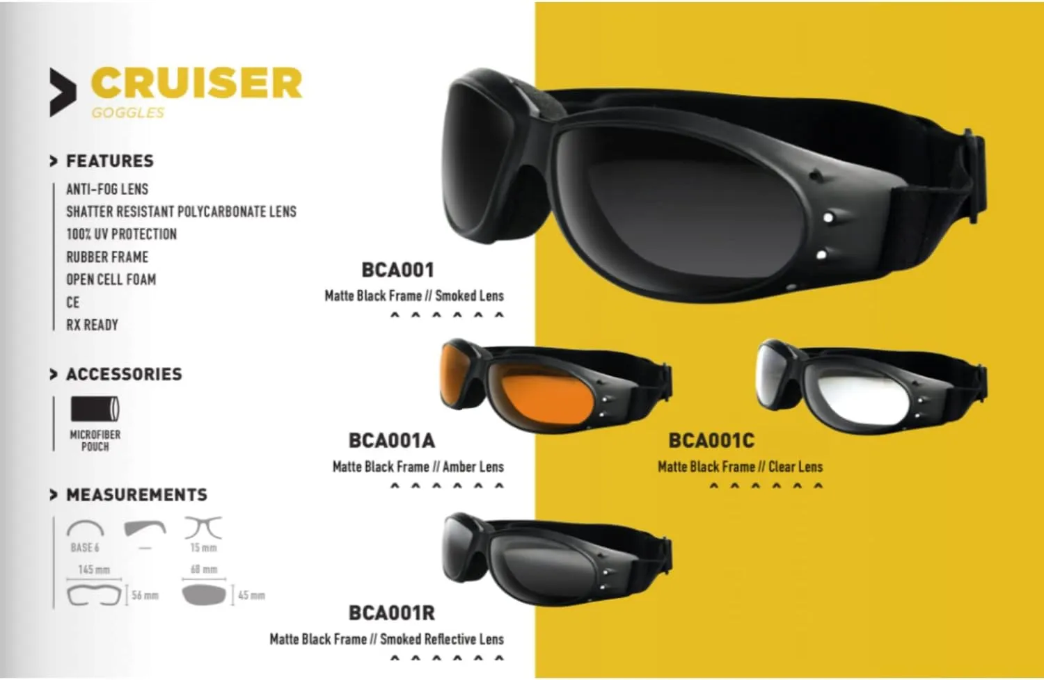 Bobster  Cruiser, Matte Black Frame, Smoked Reflective Lens