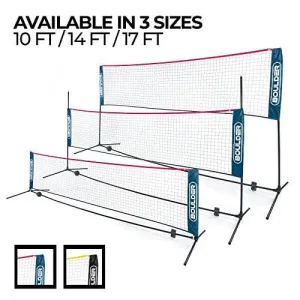Boulder Portable Badminton Net Set - 10-Ft Net for Tennis, Soccer Tennis, Pickleball, Kids Volleyball - Easy Setup Nylon Sports Net with Poles - for Indoor or Outdoor Court, Beach, Driveway