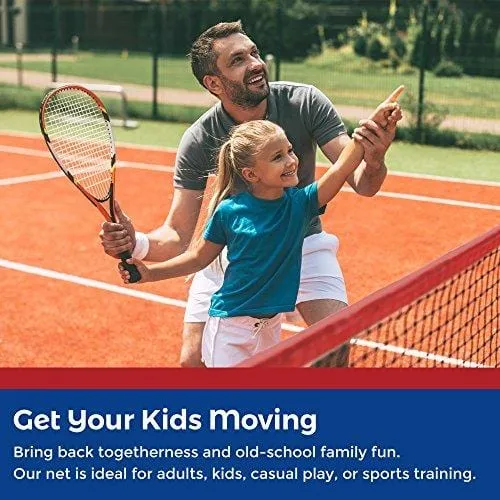 Boulder Portable Badminton Net Set - 10-Ft Net for Tennis, Soccer Tennis, Pickleball, Kids Volleyball - Easy Setup Nylon Sports Net with Poles - for Indoor or Outdoor Court, Beach, Driveway