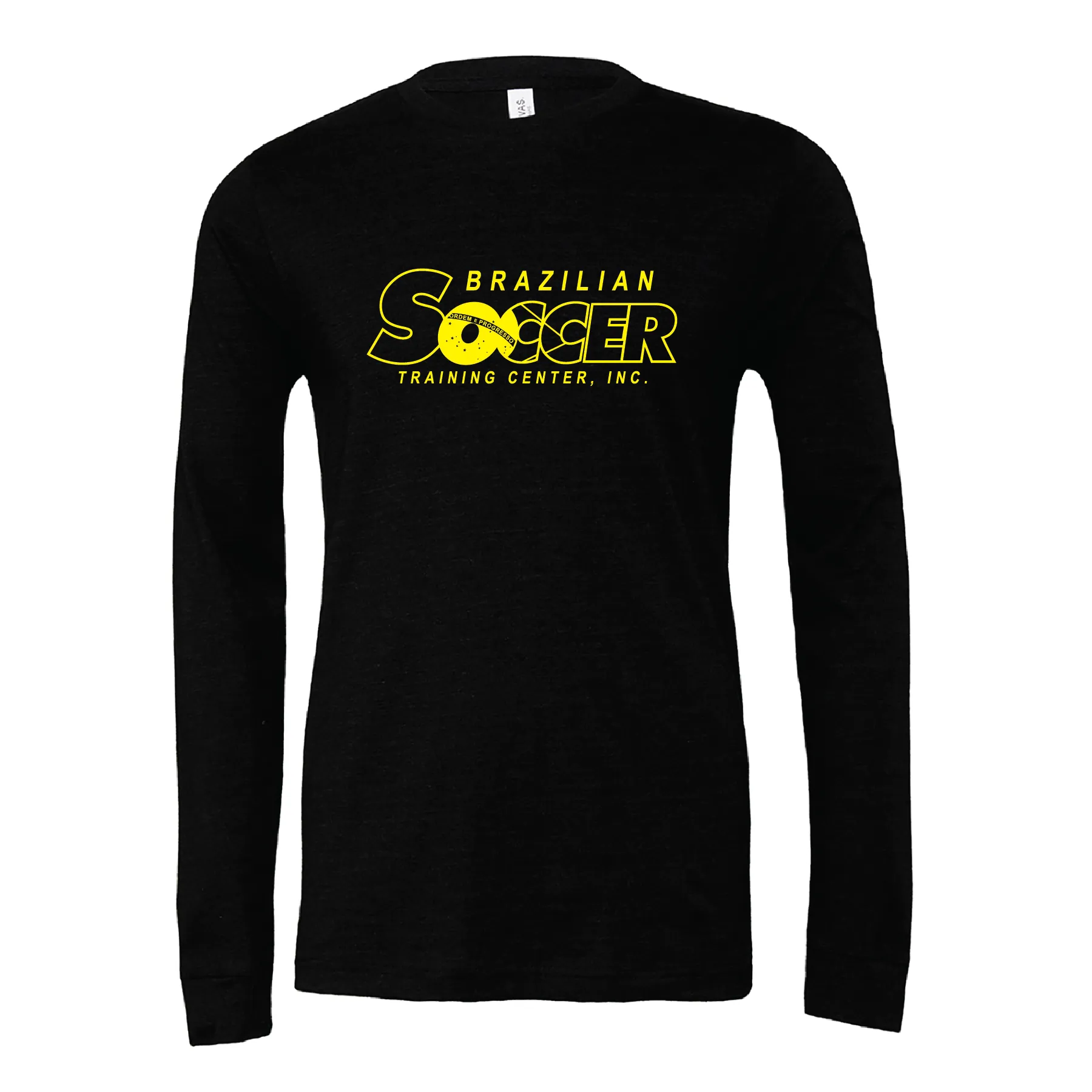 Brazilian Soccer Training (Club Name) Bella   Canvas Long Sleeve Triblend T-Shirt Heather Black