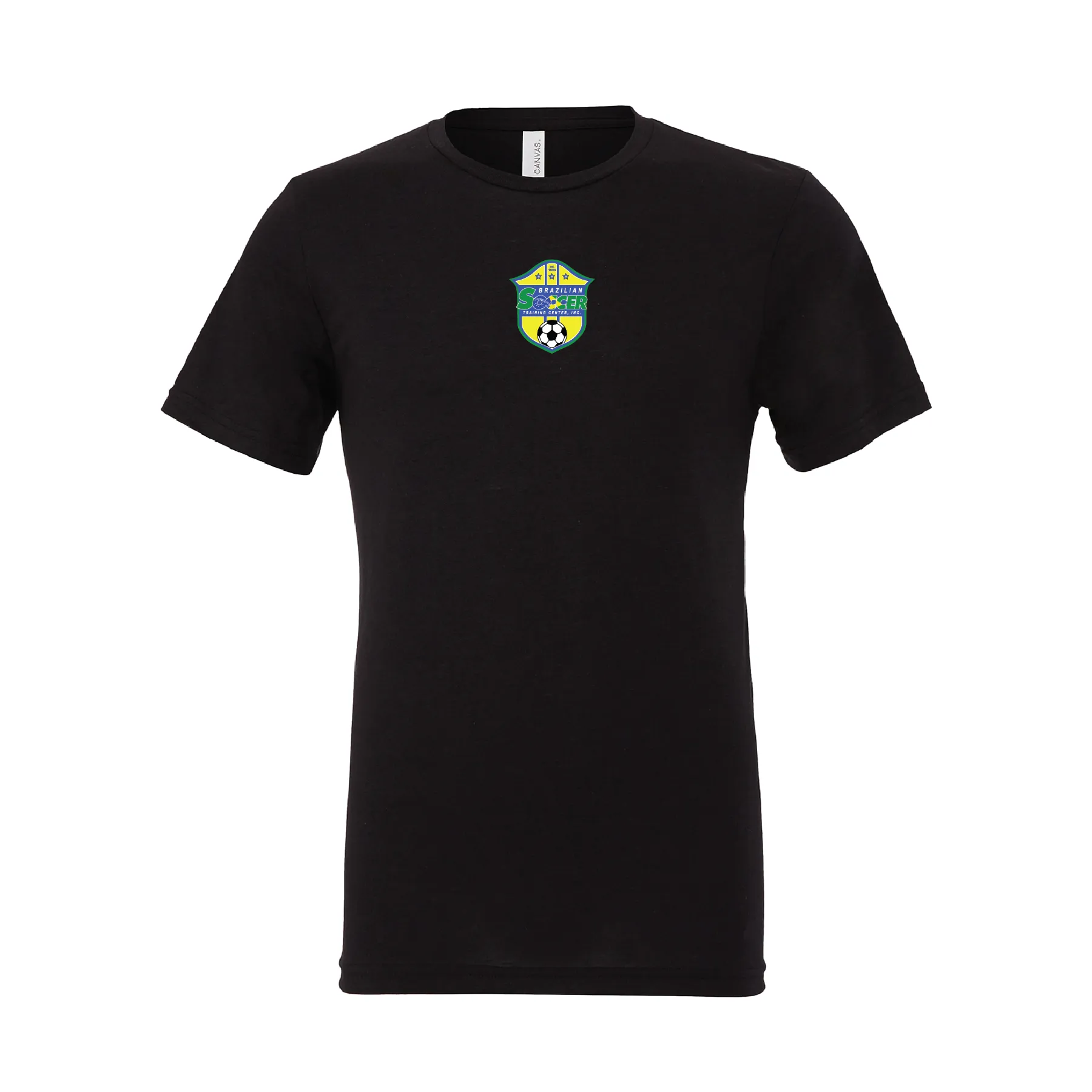 Brazilian Soccer Training (Patch) Bella   Canvas Short Sleeve Triblend T-Shirt Solid Black