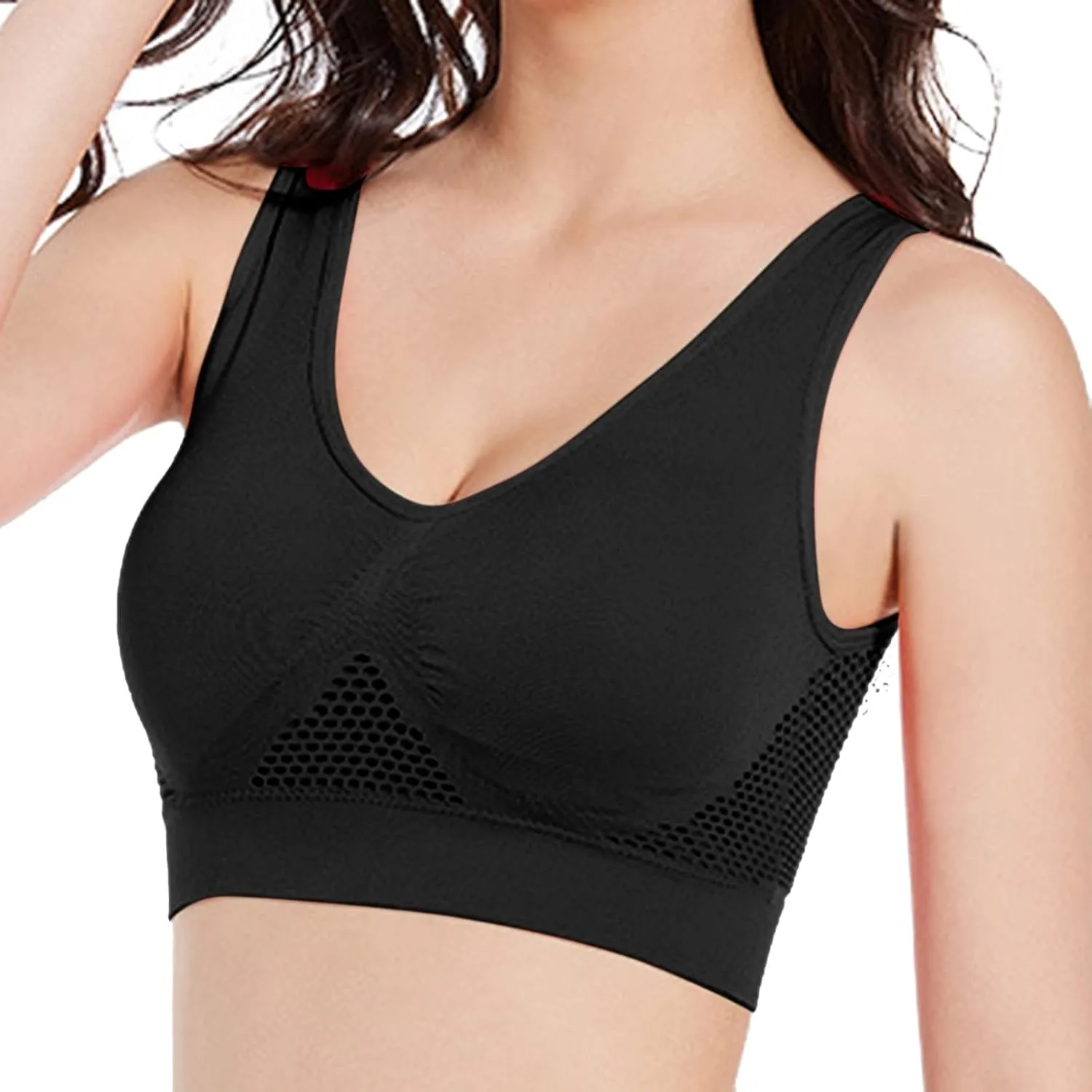 Breathable Cool Liftup Air Bra, 2024 New Large Size Air Bra Breathable and Comfortable Mesh Sports Bra for Womens Sport Bra