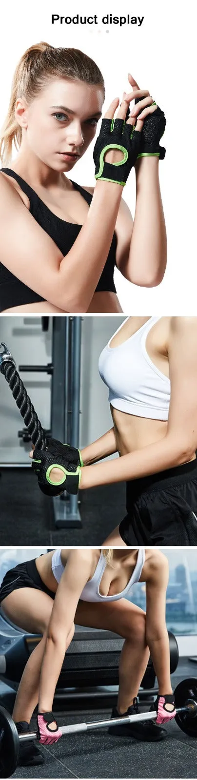 Breathable Workout Gloves Weight Lifting Fingerless Gym Exercise Gloves with Curved Open Back(10 Pack)