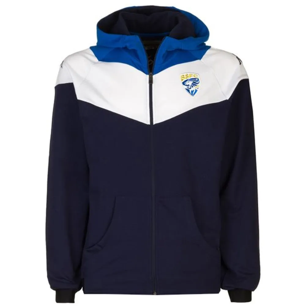 Brescia Calcio navy hooded presentation soccer tracksuit 2021 - Kappa