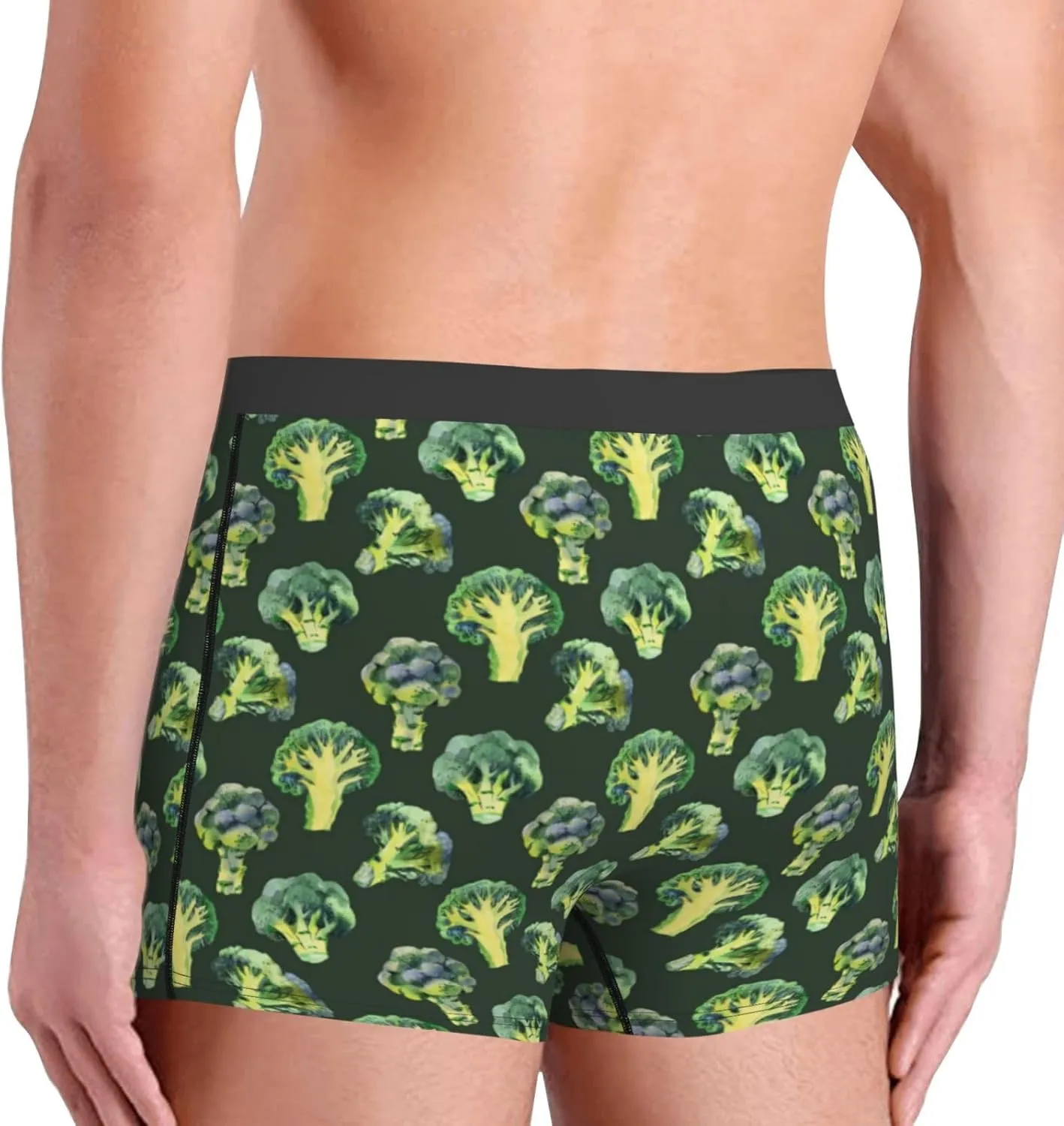 Broccoli Print Boxer Briefs For Men Breathable Underwear-