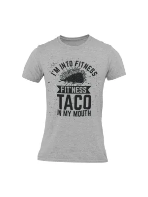 BROOKLYN VERTICAL I'm Into Fitness Fit'ness Taco in My Mouth| Funny Sarcastic Gym Adult Humor Short Sleeve T-Shirt