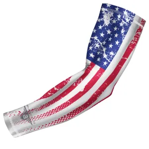 Bucwild Sports USA Flag Compression Arm Sleeve - Weathered